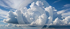 Majestic Cumulus Clouds Over Blue Sky