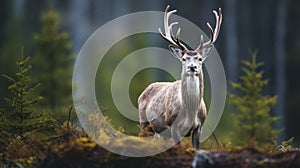 Majestic Deer In Norwegian Forest: Iso 200 Nature Photography
