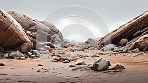 Majestic Desert Landscape: Vray-rendered Mars Ravelo Inspired Scene photo