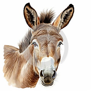 Elegant Donkey Close-up: Flat Drawing In 8k photo