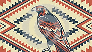Majestic Eagle Geometric Pattern Vector for Cultural Art, vector design Generative AI