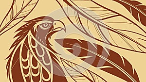 Majestic Eagle Head with Feathers Vector Art, vector design Generative AI