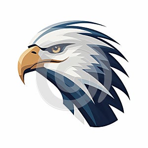 Minimalistic 2d Vector Icon Of Eagle Looking Downwards photo