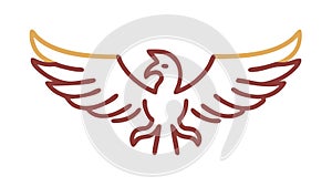 Majestic Eagle Phoenix Icon, Strength, Rebirth, Power, vector design Generative AI