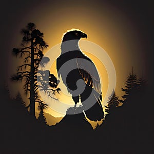 Majestic Eagle Silhouette at Sunset