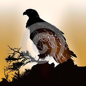 Majestic Eagle Silhouette at Sunset