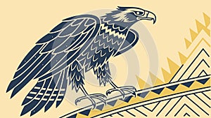Majestic Eagle on Tribal Pattern Background Vector, vector design Generative AI