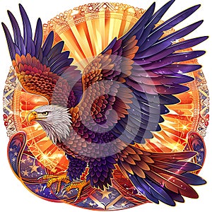 Majestic Eagle in Vibrant Mandala Design photo