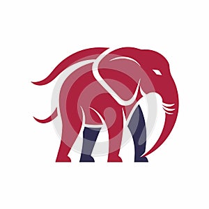 A majestic elephant with a long trunk and tail in its natural habitat, Create a minimalist logo inspired by the majestic elephant