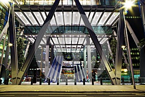 Majestic entrance of office building in London