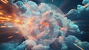 Majestic Explosion of Clouds and Light in a Dramatic Sunset Sky