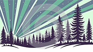 Majestic Forest with Sun Rays Vector Landscape, vector design Generative AI
