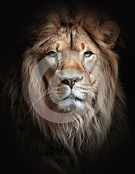 Majestic Gaze: Portrait of a Regal Lion
