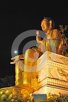 Majestic golden buddha statue