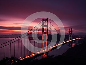 Golden Gate Bridge Shrouded in Twilight