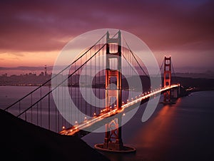 Golden Gate Bridge Shrouded in Twilight