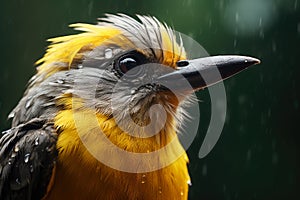 Majestic Gray and Yellow Avian Beauty.