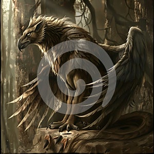 Majestic Gryphon - Mythical Guardian of the Forest photo