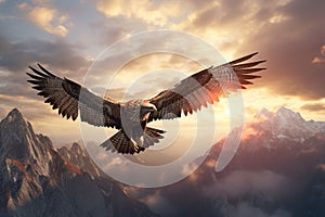 Majestic hawks soaring through ancient skies octan
