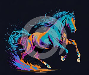 Majestic Horse in Full Gallop, Embodying Freedom, and Power.