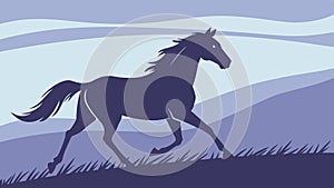 Majestic Horse Galloping in Vector Art, Equestrian Freedom, vector design Generative AI photo