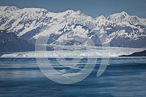 The majestic Hubbard galcier, seen from a cruise ship in Alaska photo