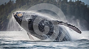 Majestic Humpback Whale Breaching in Natural Light