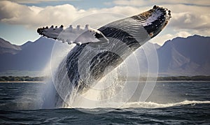 Majestic Humpback Whale Leaping From the Ocean