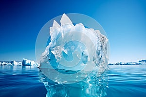 Majestic Iceberg in Calm Blue Ocean