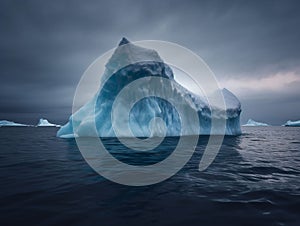 Majestic Iceberg Floating in Arctic Waters