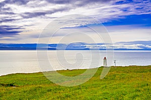 Majestic Icelandic lighthouse panorama.