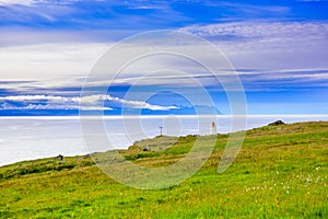 Majestic Icelandic lighthouse panorama.