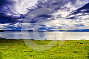 Majestic Icelandic lighthouse panorama.