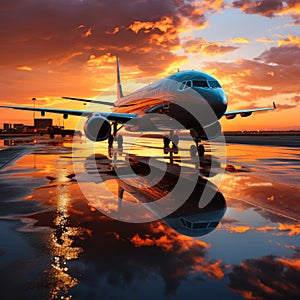 A Majestic Jetliner Ready for Takeoff on the Tarmac