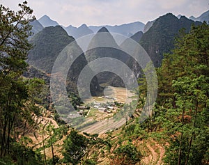 The majestic karst mountains around Van, Ha Giang Province, Vietnam