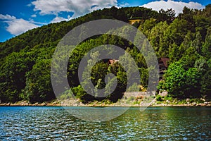 Majestic landscape on the Roznow lake, Poland