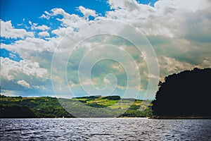 Majestic landscape on the Roznow lake, Poland