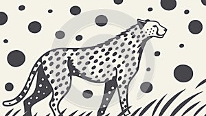 Majestic Leopard with Distinct Spots, Wild Nature, vector design Generative AI photo