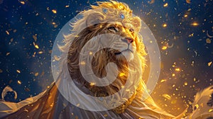 Majestic lion with a