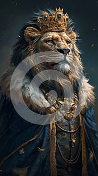 Majestic lion with a