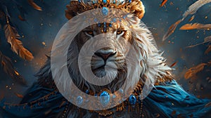 Majestic lion with a