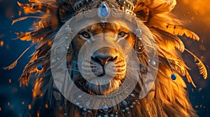 Majestic lion with a