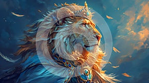 Majestic lion with a