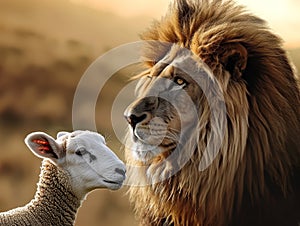 Majestic Lion and Lamb