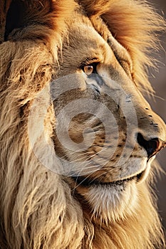 Majestic Lion Portrait Highlighting the Power and Beauty of Wildlife