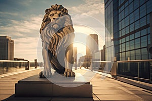 Majestic Lion Statue: A Symbol of Power and Elegance in Urban Serenity