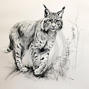 Majestic Lynx Sketch: Power And Agility In Wildlife Art photo