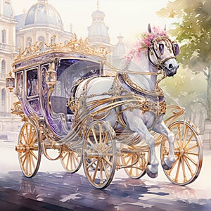 Majestic Mane: A Grand Carriage with Proud Steeds