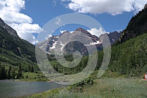 The iconic Maroon Bells of Aspen, Colorado Rocky Mountains