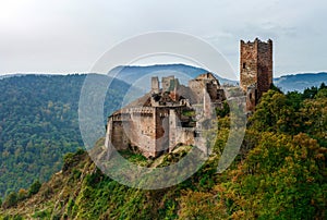 Majestic medieval castle Saint-Ulrich on the top of the hill